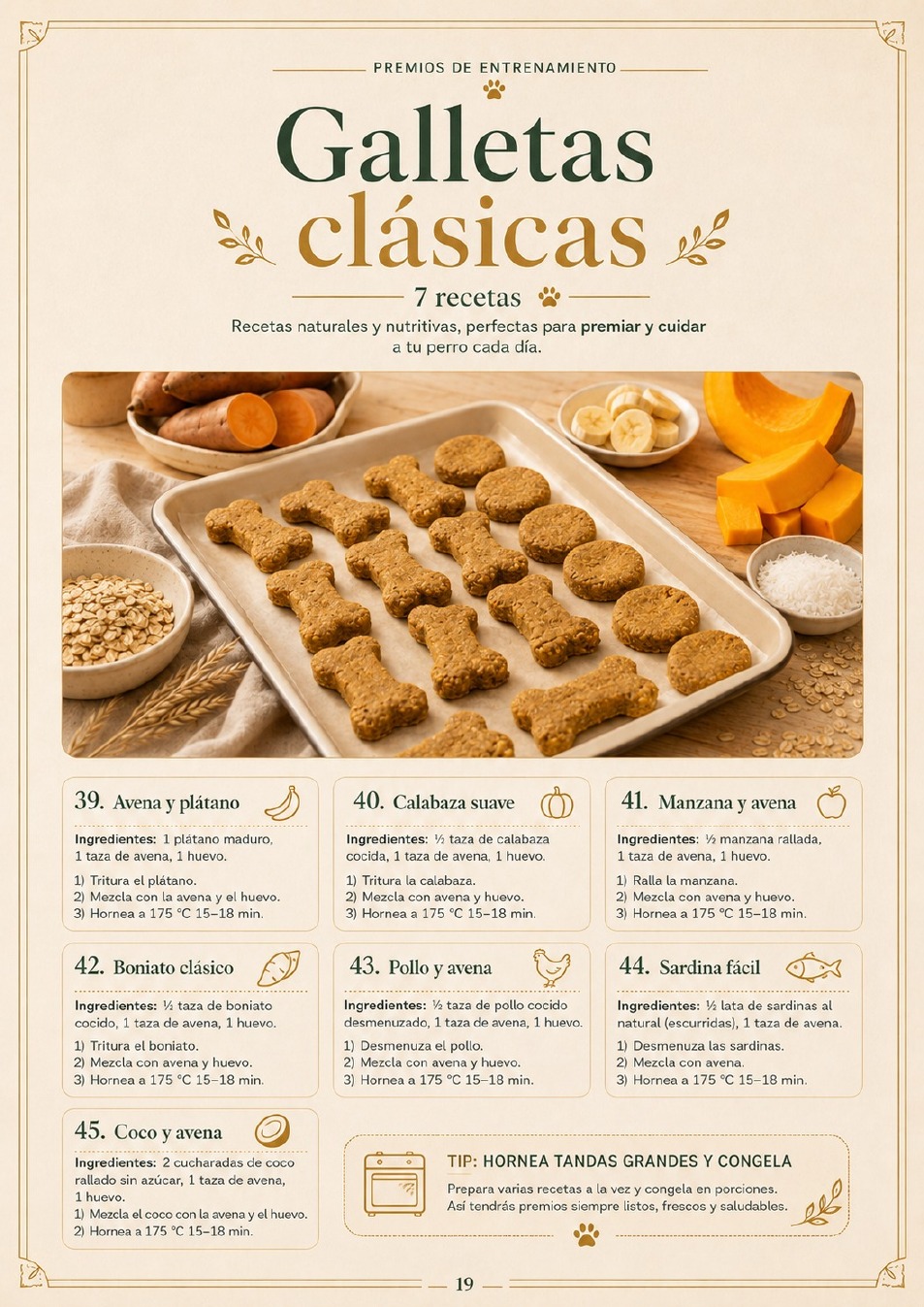 Página interior de Premios que Sí Puede Comer con siete recetas de galletas clásicas