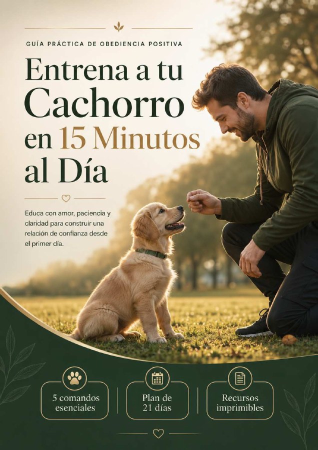 Portada de Entrena a tu Cachorro en 15 Minutos al Día